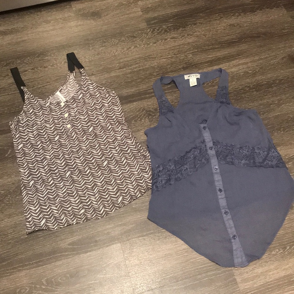 Two Cute Asymmetrical Tank Tops (set of 2) - M